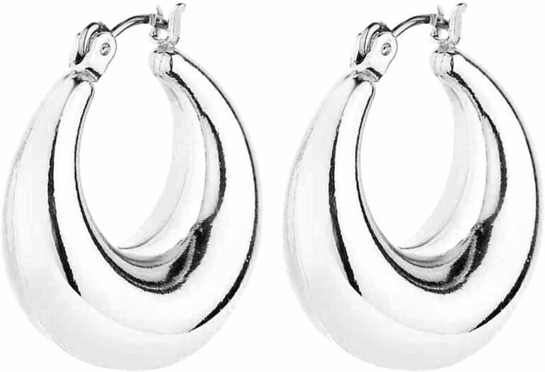 6 pairs 14k gold hoop earrings for women lightweight chunky hoop earrings multipack hypoallergenic thick open twisted hu