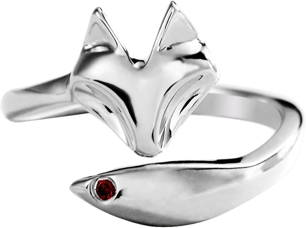 925 Sterling Silver Women Fox Tail Rings Fine Jewelry Open Zirconia 3.5-4.5…