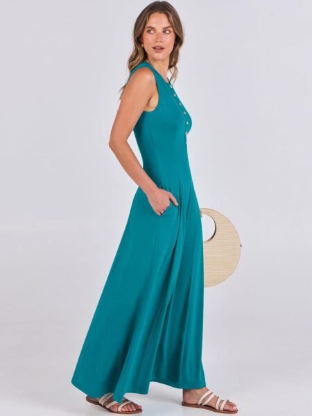anrabess women summer casual sleeveless maxi sundress button fit flare a line flowy long dresses 2024 beach outfits