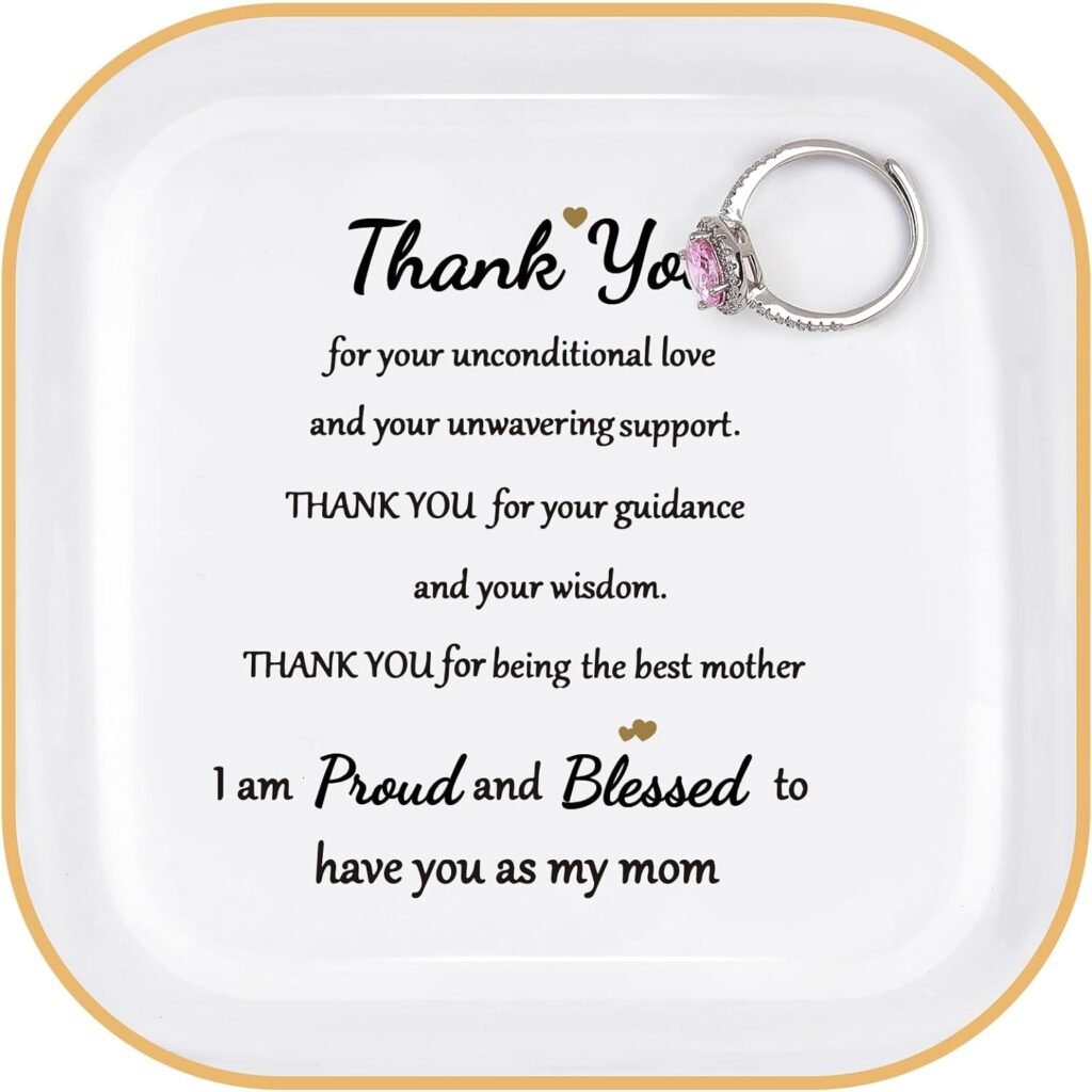 Birthday Gifts for Mom from Daughter, Mothers Day Mom Gift Ideas Jewelry Dish -Im Proud and Blessed to have you as my mom. -Unique Mom Birthday Gifts, Mom Present, Mom Gifts from Daughter, Son