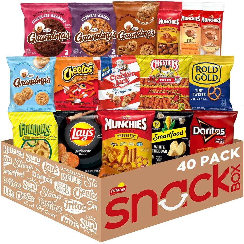 Frito Lay Ultimate Snack Care Package, Variety Assortment of Chips, Cookies, Crackers  More, (Pack of 40)