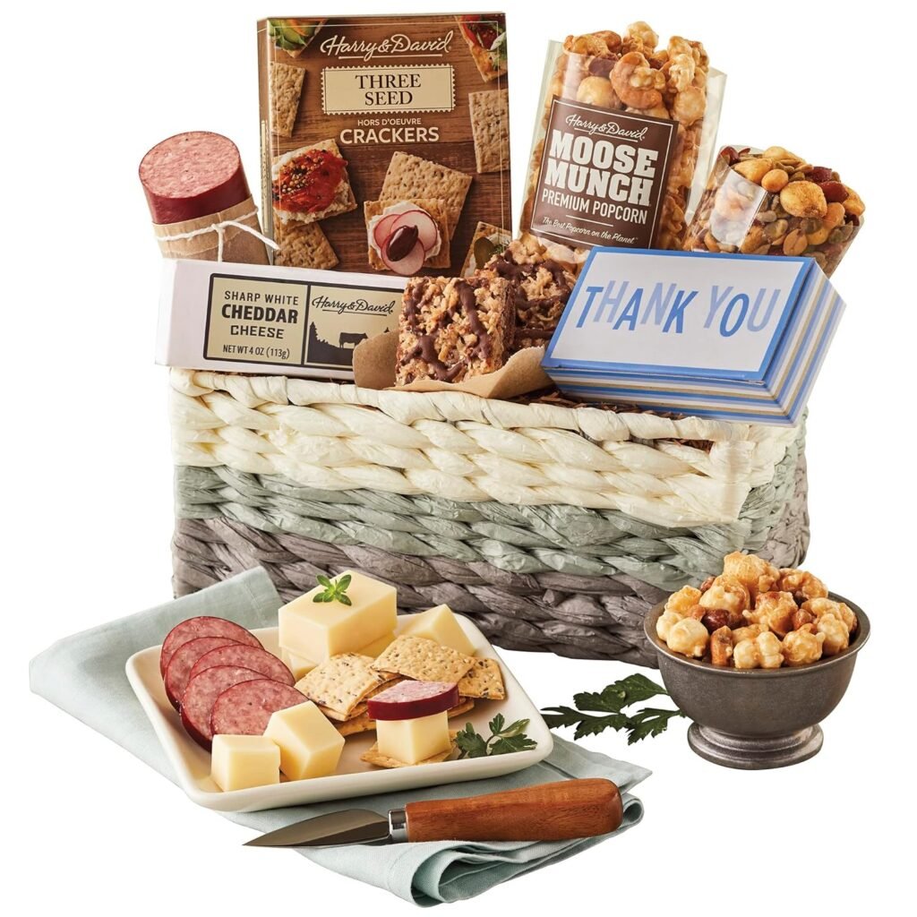 Harry  David’s Thank You Gift Basket - Classic Meat  Cheese Basket - Corporate, Employee Appreciation