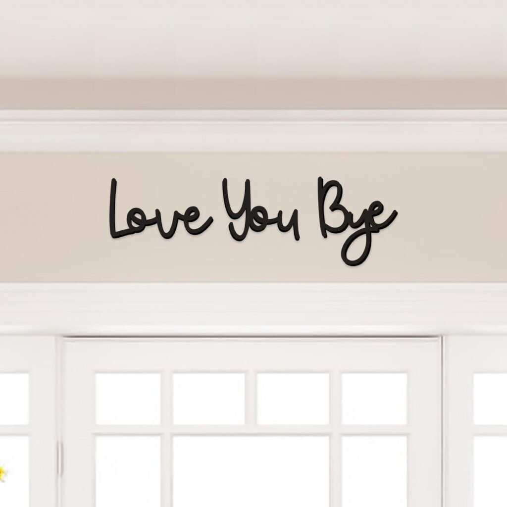Love You Bye Wood Sign Home Decor Boho Decor 21.6” Wall Decor Express Love and Warm for Your Family Lovers Wall Art Gift Hallway Entryway Door Valentine Decorations for Home