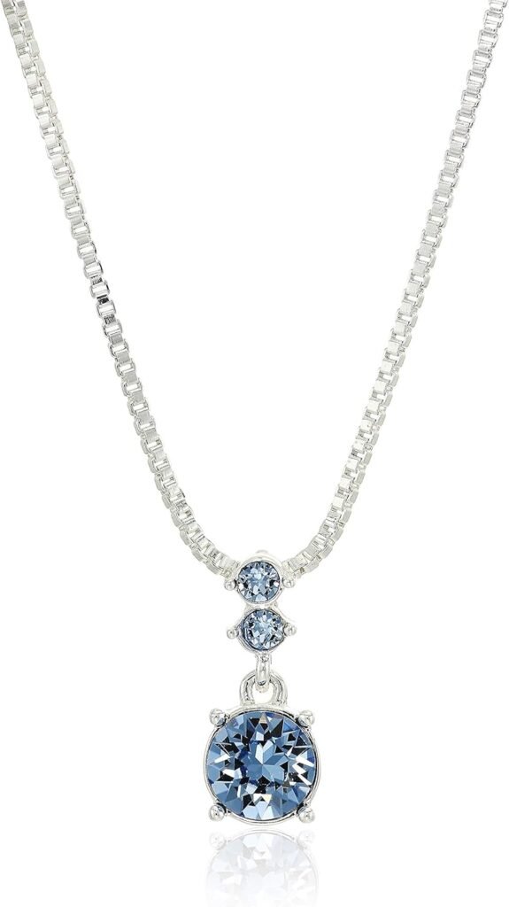 Nine West Womens Boxed Necklace/Pierced Earrings Set, Silver/Blue, One Size