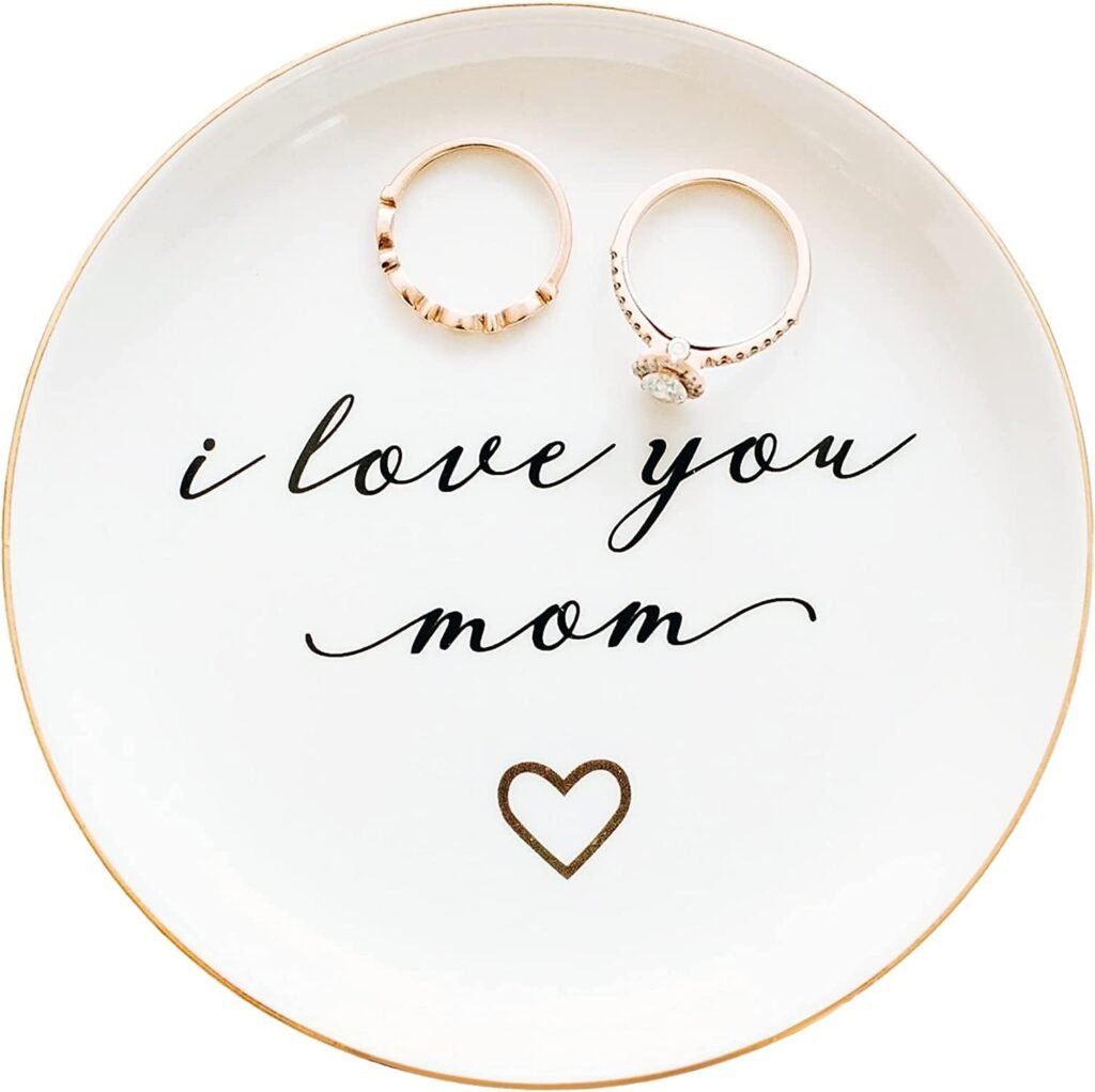 PUDDING CABIN Gifts for Mom from Daughter, Mothers Day Gifts for Mom Ring Dish I love you mom Mom Birthday Gifts, Mom Gifts for Valentines Christmas Wedding Gifts
