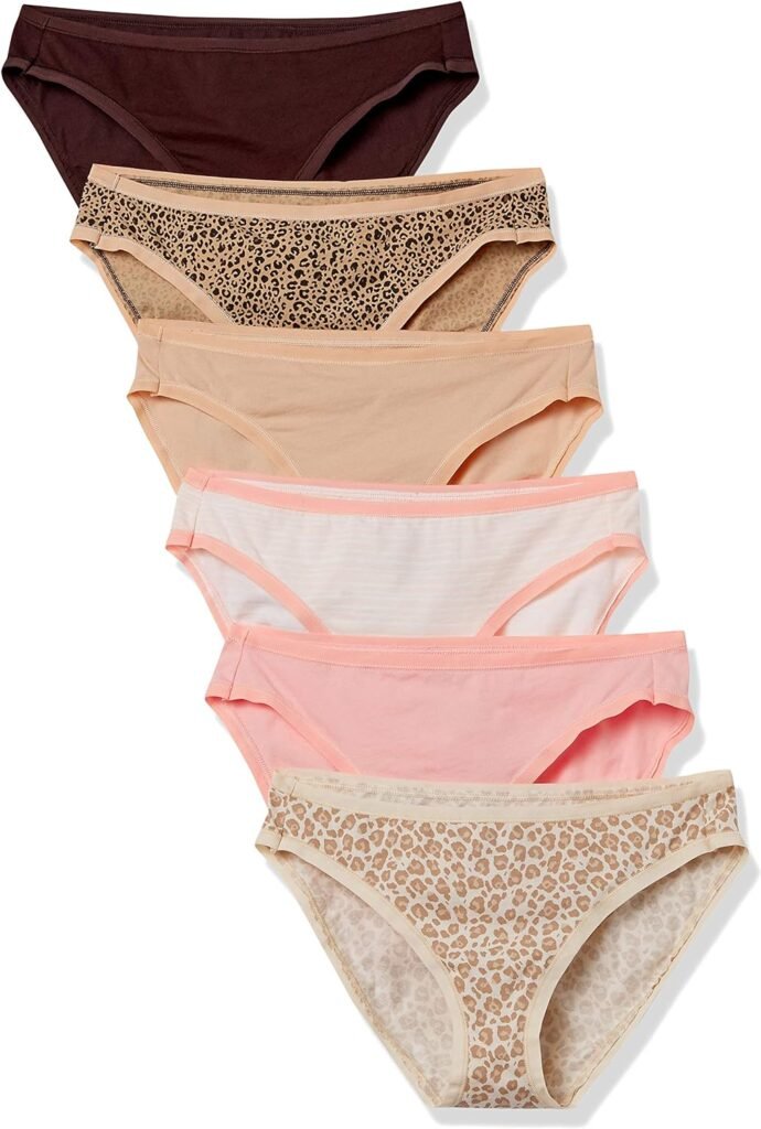 Amazon Essentials Womens Cotton Bikini Brief Underwear (Available in Plus Size), Multipacks