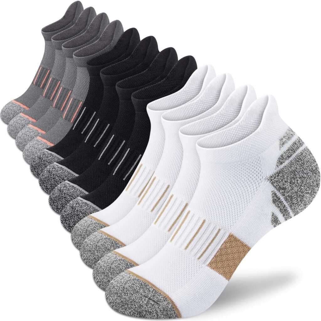 Amutost Ankle Socks for Womens 3/5/6Pairs, Running Athletic Socks Low Comfort Cushioned Thick Socks