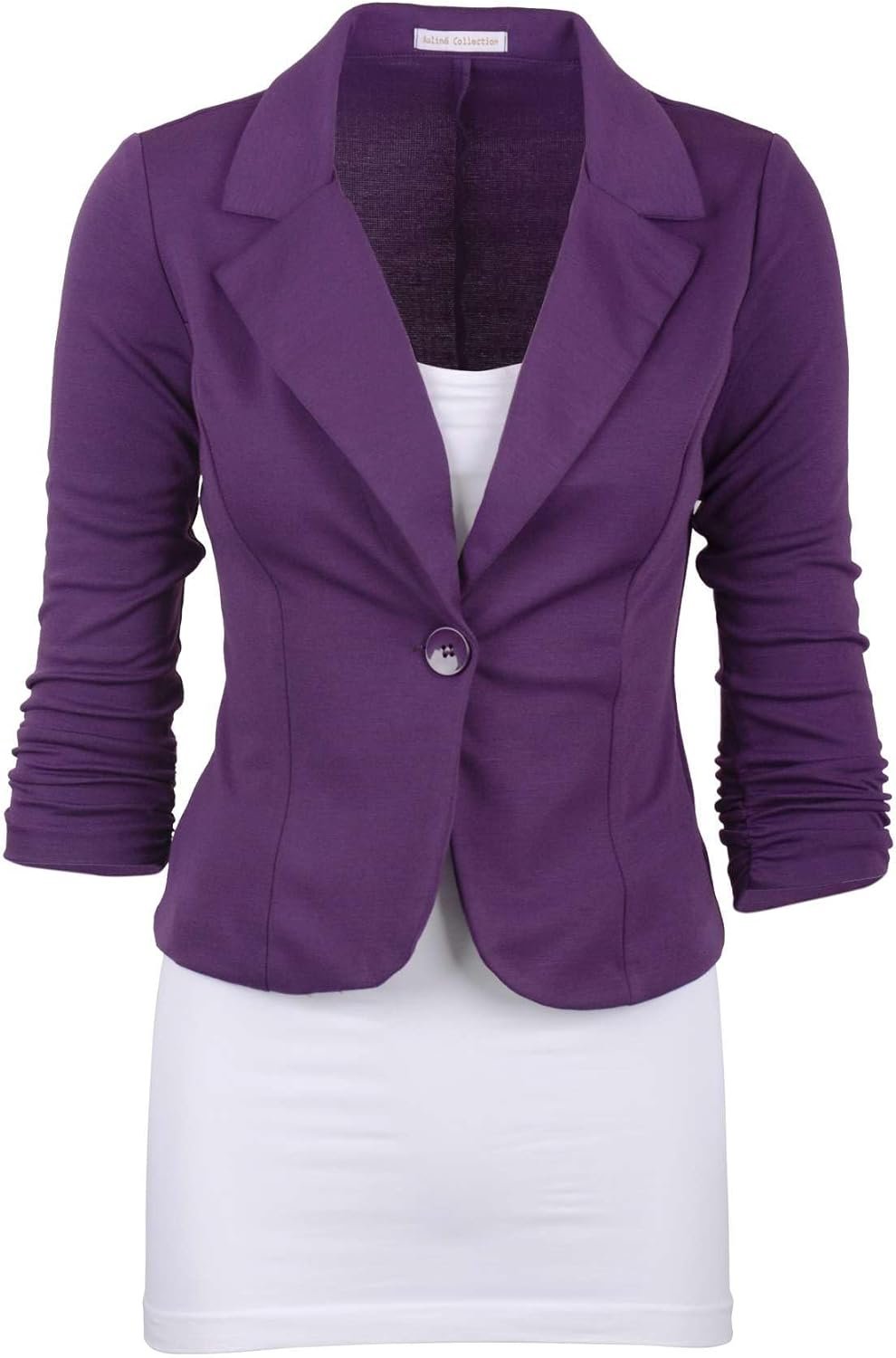Auliné Collection Womens Casual Work Solid Color Knit Blazer