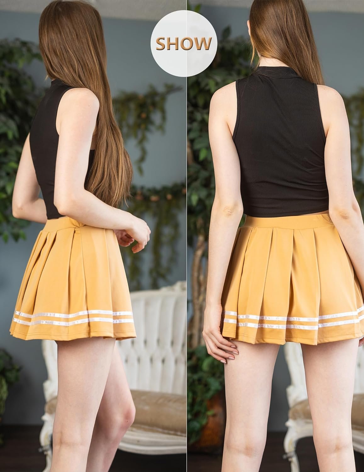 Avidlove Womens Pleated Skirt School Uniform Skirt Mini Skirt Pleated Cheer Skirt