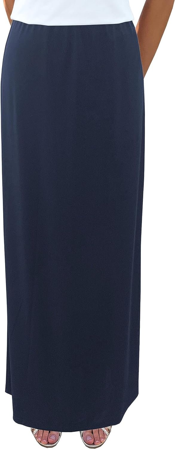 BABY O Womens Basic Modest 37 Below The Knee Ankle Length Maxi Straight Skirt