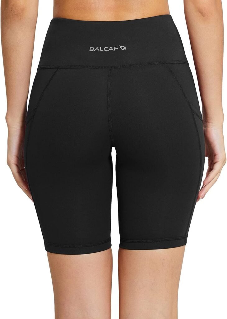 BALEAF Womens 8/ 5/ 3 Biker Shorts High Waist Yoga Workout Gym Running Volleyball Spandex Shorts with Pockets