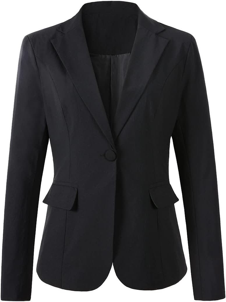 Beninos Womens One Button Blazer Lightweight Office Work Suit Jacket