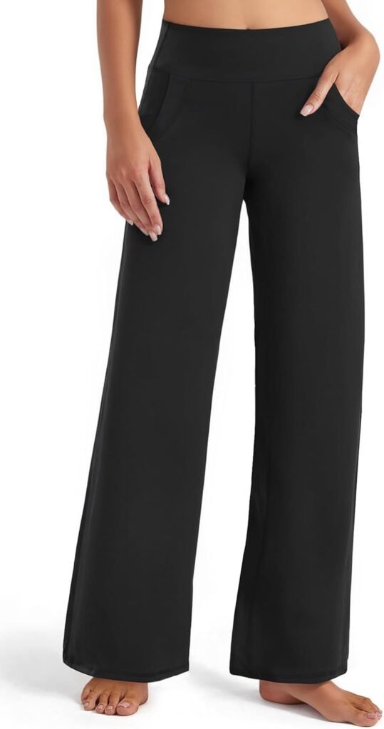buauty wide leg pants for women flowy sweatpants dressy casual black trousers trendy women yoga dress workout leggings