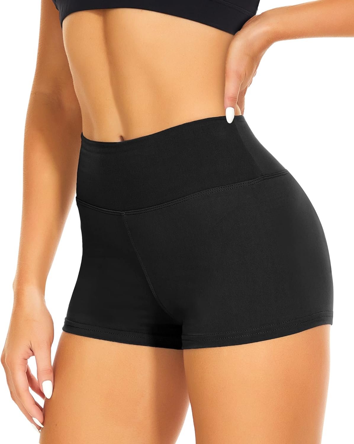 CAMPSNAIL Workout Biker Shorts Women - 3/5/8 High Waisted Tummy Control Spandex Booty Volleyball Shorts for Yoga Dance