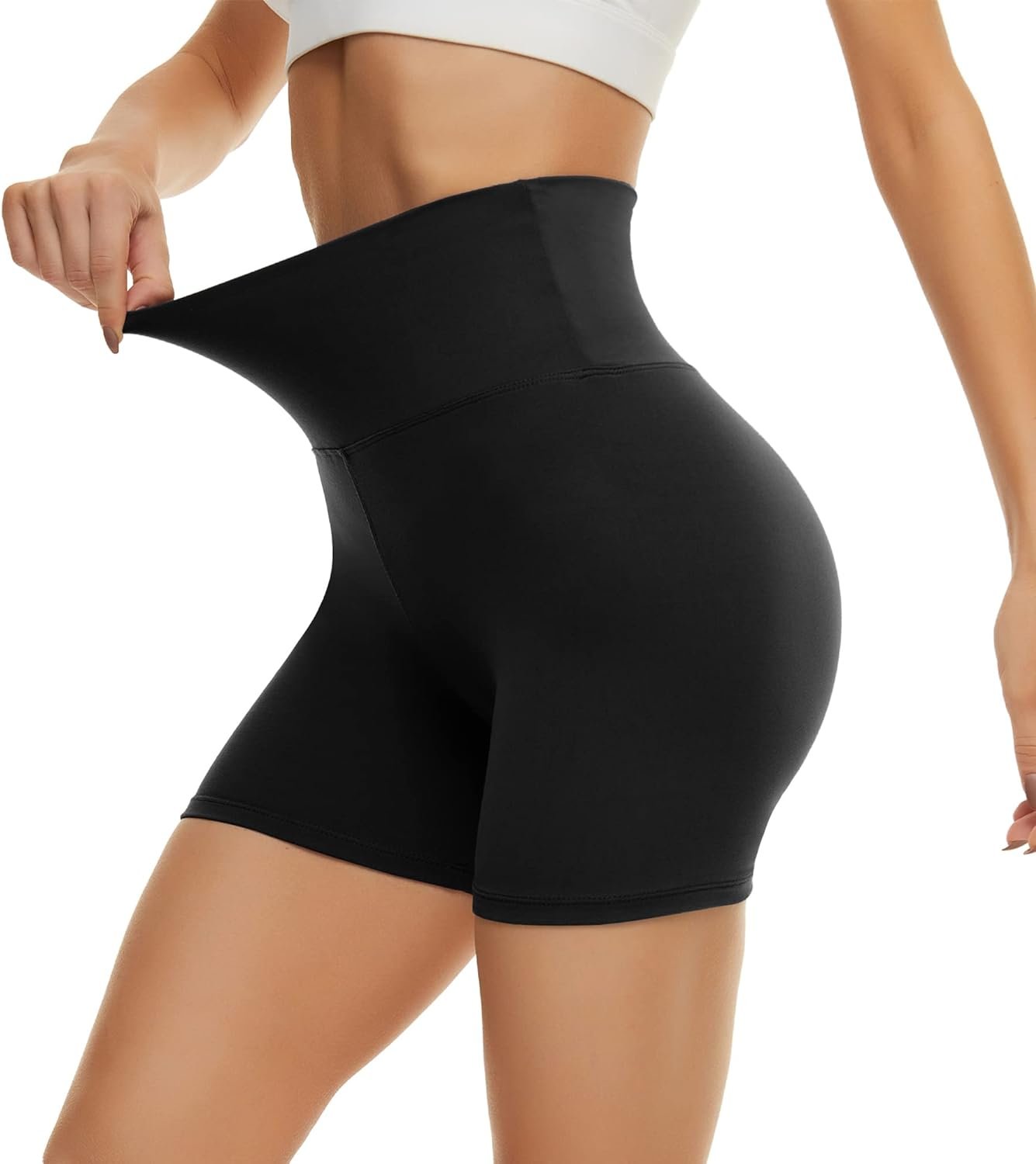CAMPSNAIL Workout Biker Shorts Women - 3/5/8 High Waisted Tummy Control Spandex Booty Volleyball Shorts for Yoga Dance
