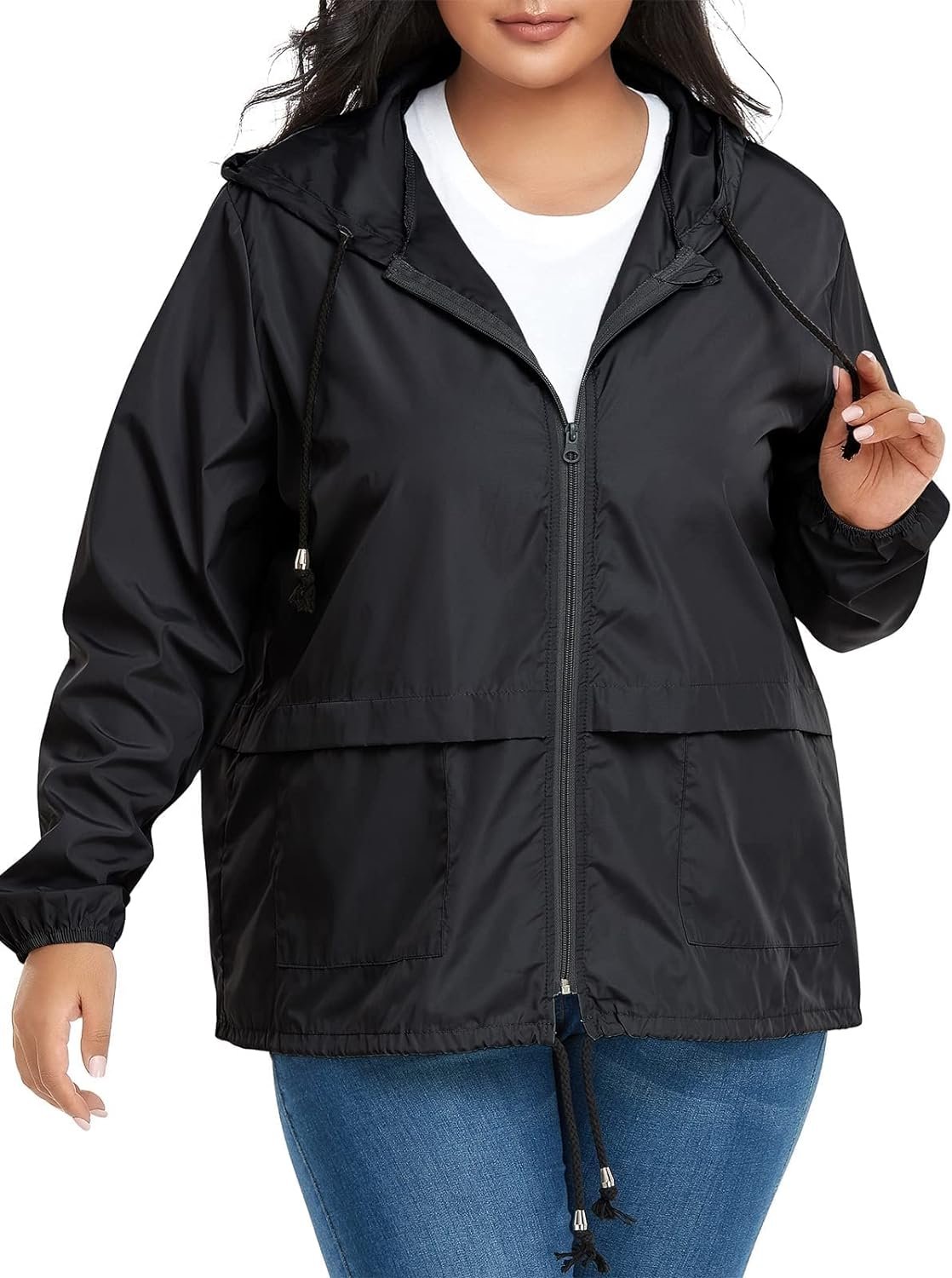 Century Star Plus Size Rain Jackets for Women Waterproof Windbreaker Jacket Womens Raincoats with Hood Lightweight Packable