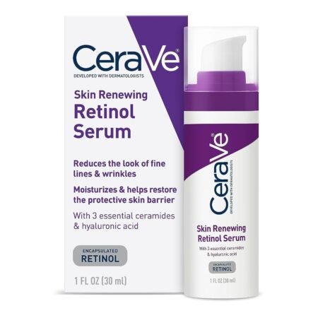 cerave anti aging retinol serum cream serum for smoothing fine lines and skin brightening with retinol hyaluronic acid n