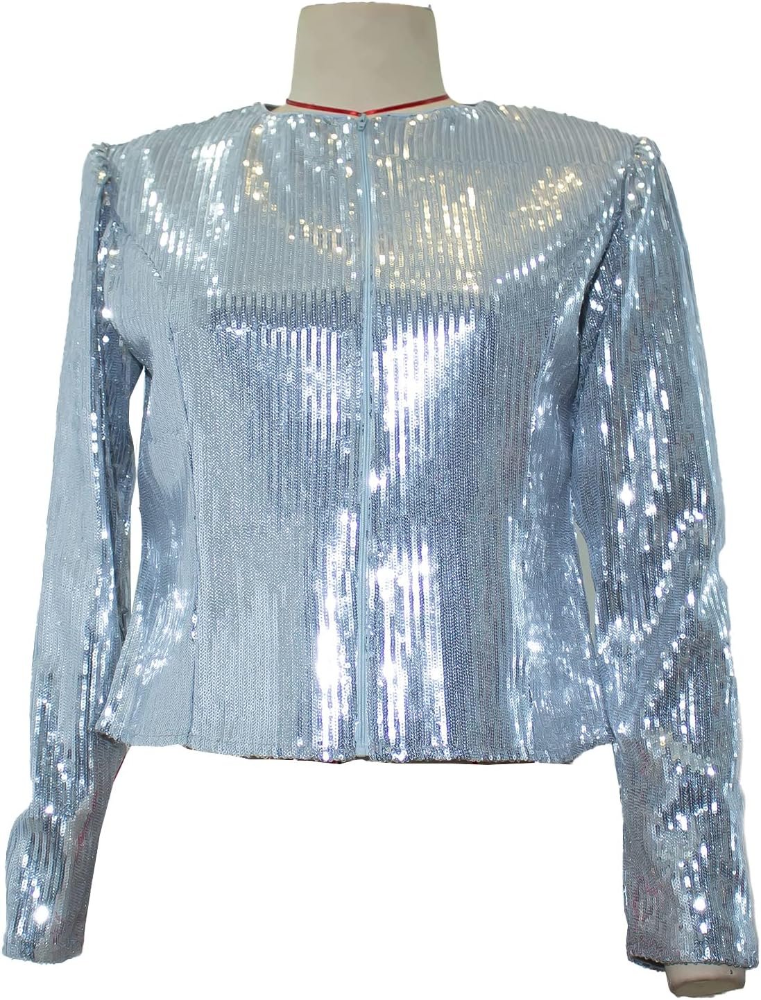 Cololura Women Casual Open Front Sequin Jackets Cardigan Glitter Long Sleeve Short Coats Crop Blazer