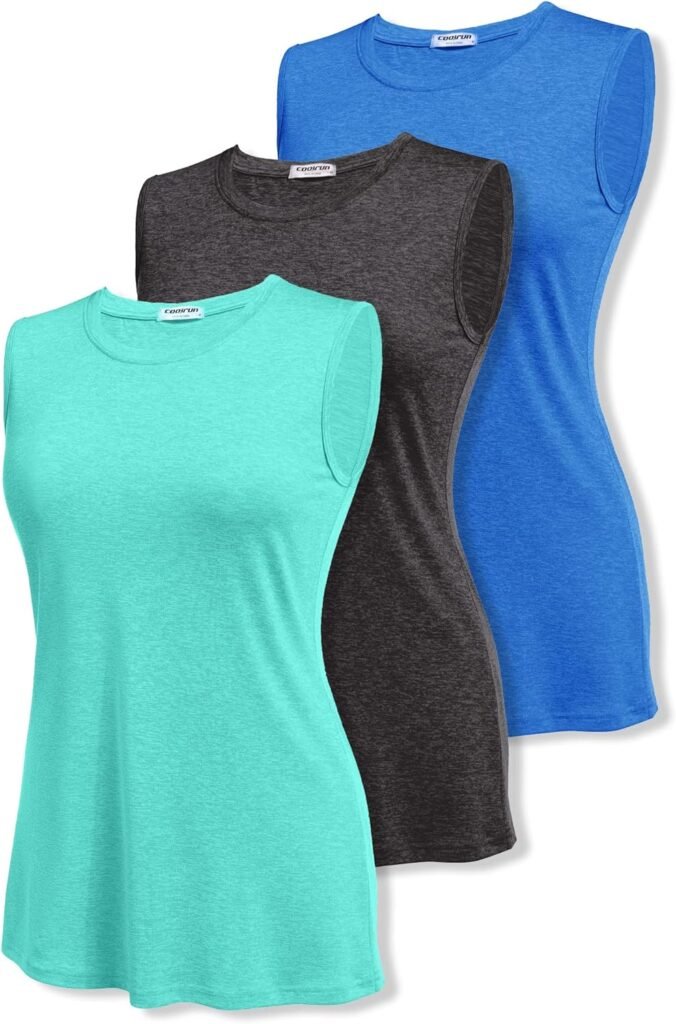 COOrun Womens Sleeveless Athletic Shirts Lightweight Sports Shirt Quick Dry Yoga Tank Tops Muscle Tank