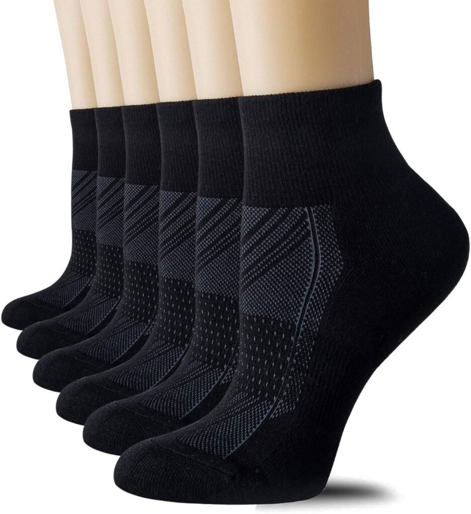 CS CELERSPORT 6 Pairs Womens Running Ankle Socks Athletic Sport Socks Cushioned