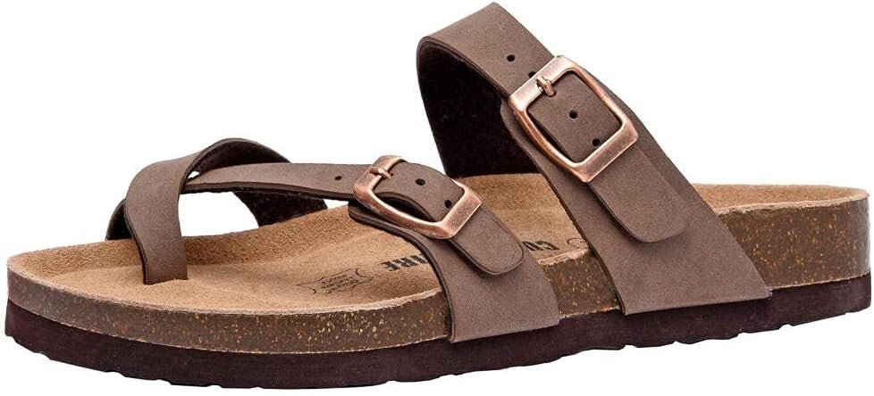 CUSHIONAIRE Womens Luna Cork Footbed Sandal With +Comfort