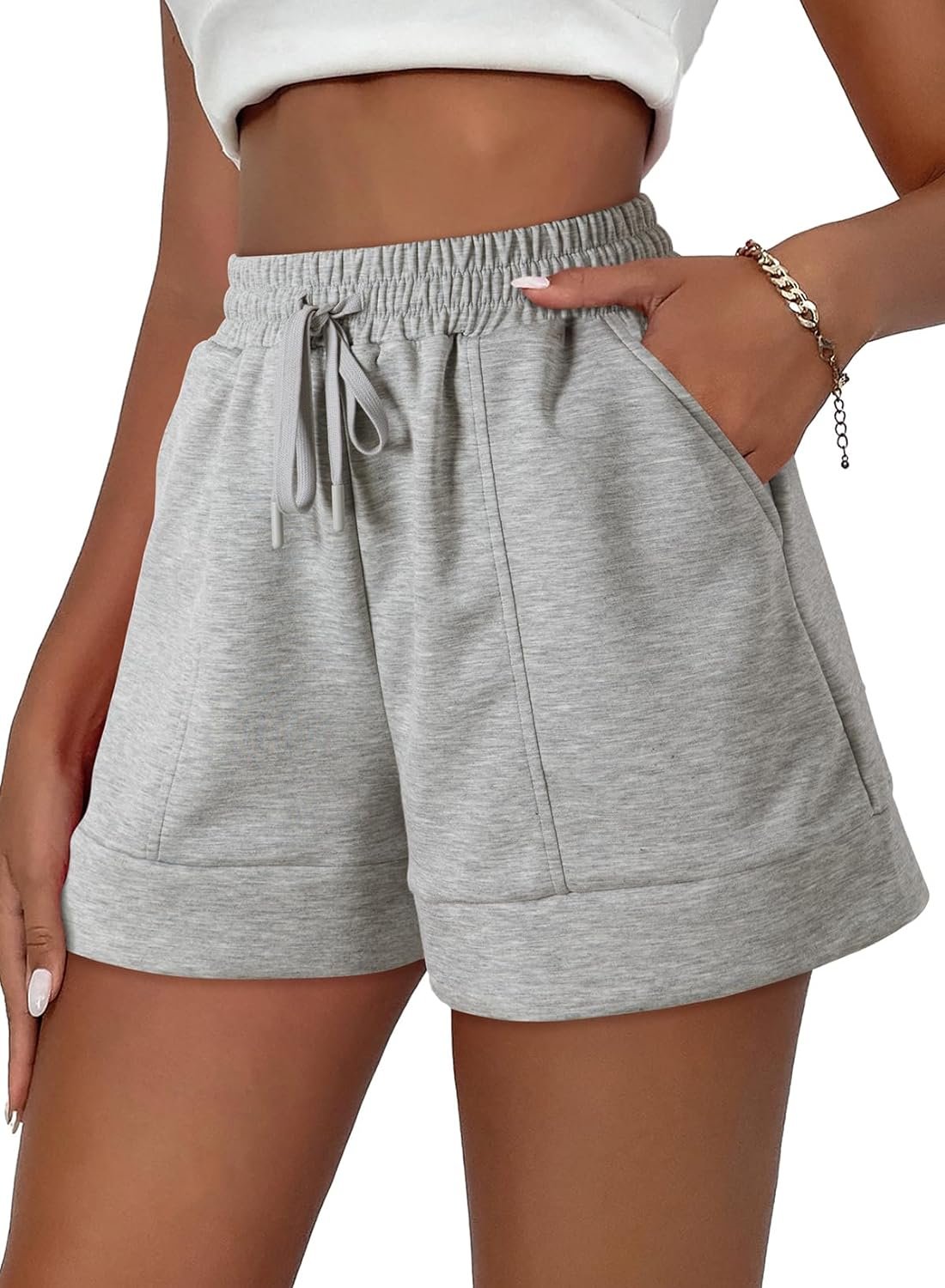 Dokotoo Womens Air Layer Casual Comfy Moisture Wicking Drawstring Shorts with Pockets