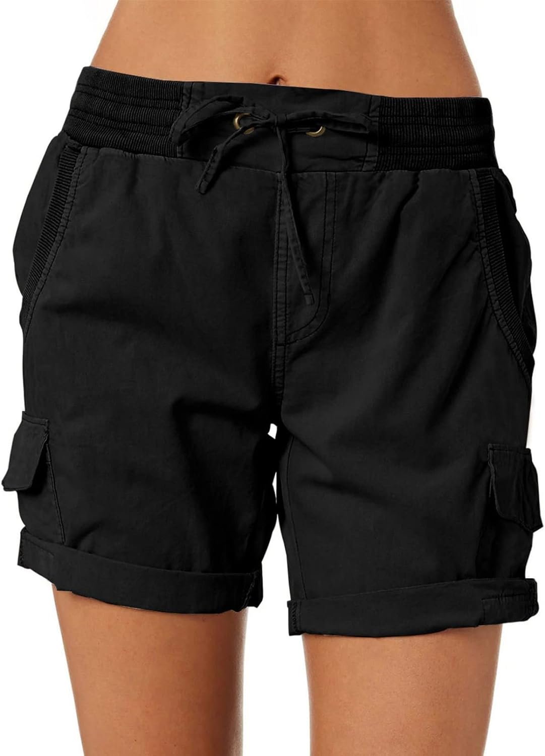 Dokotoo Womens Relaxed Fit High Waist Casual 4 Pocketed 2024 Hiking Outdoor Summer Shorts S-XL
