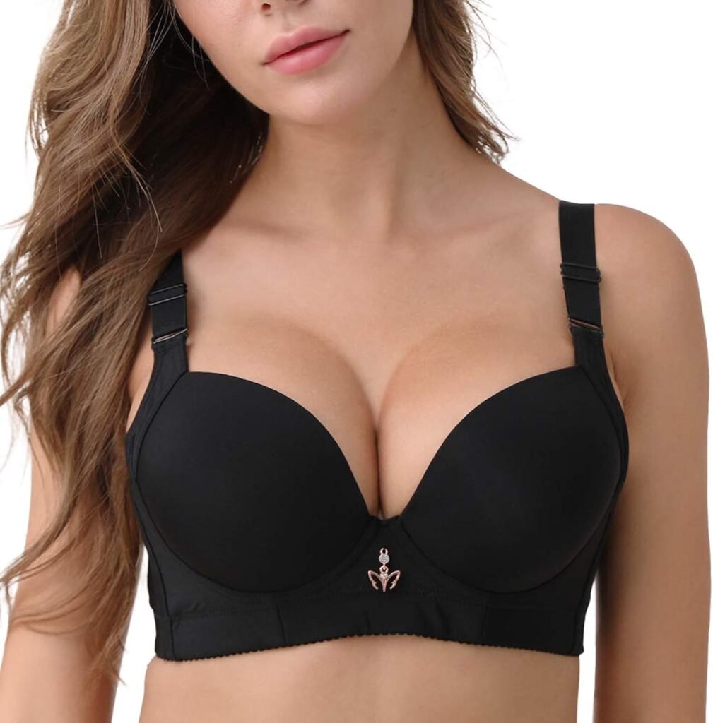 FallSweet Padded T Shirt Bras for Women Push Up Comfort Underwire Brassiere 34A to 44C