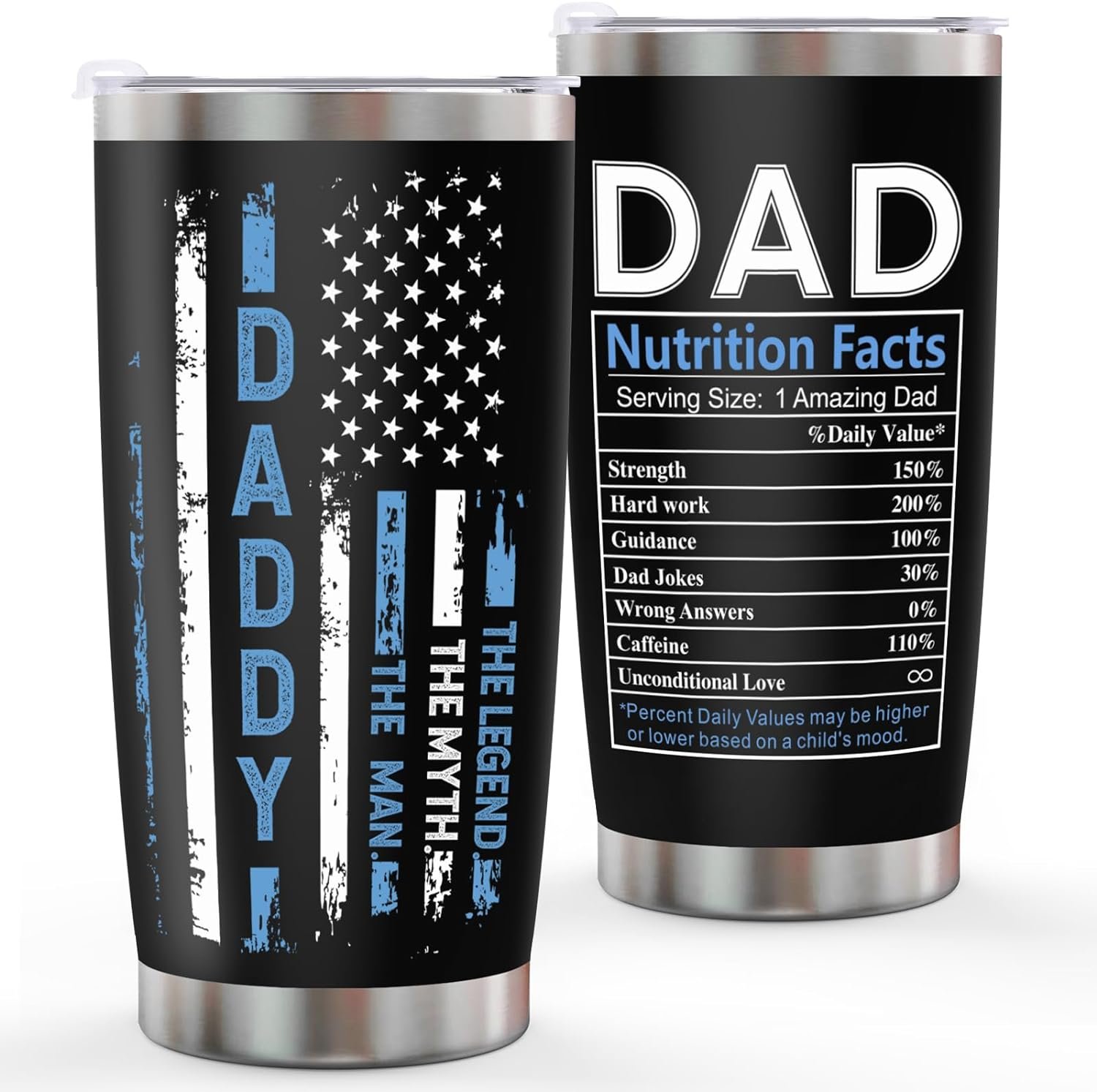 Fathers Day Dad Gifts from Daughter Son Wife, Gifts for Dad Stepdad Father in Law Him Husband New Dad Daddy Grandpa Uncle, Birthday Christmas Anniversary Fathers Day Presents - 20 oz Tumbler
