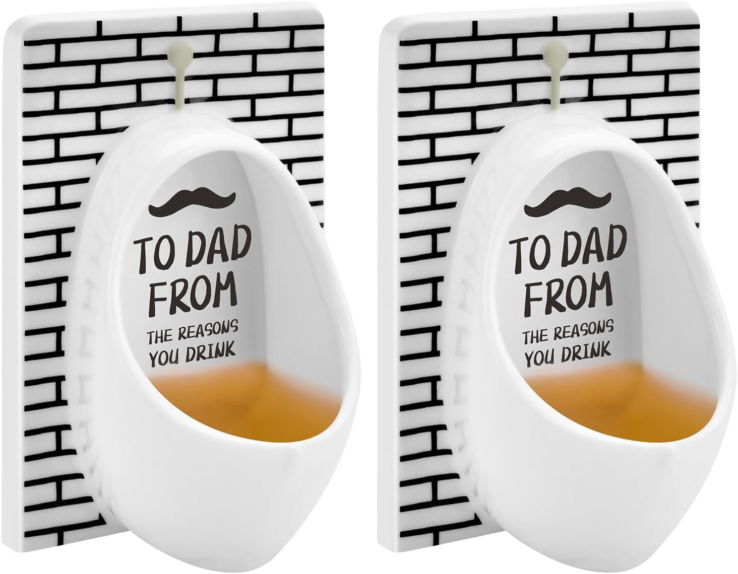 Fathers Day Dad Gifts from Daughter Son Wife Urinal Shot Glasses Set of 2 Gifts for Dad Father Odd Funny Gifts Gag Fathers Gifts for Men Christmas Stocking Stuffers Party