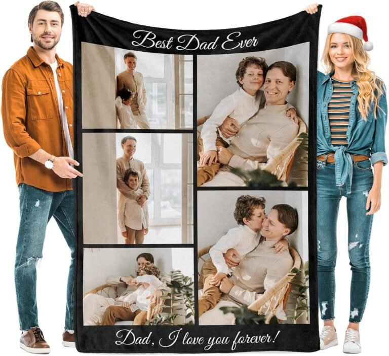 fathers day personalized gifts from daughter custom blankets with photos and text multiple colors sizes soft flannel gif