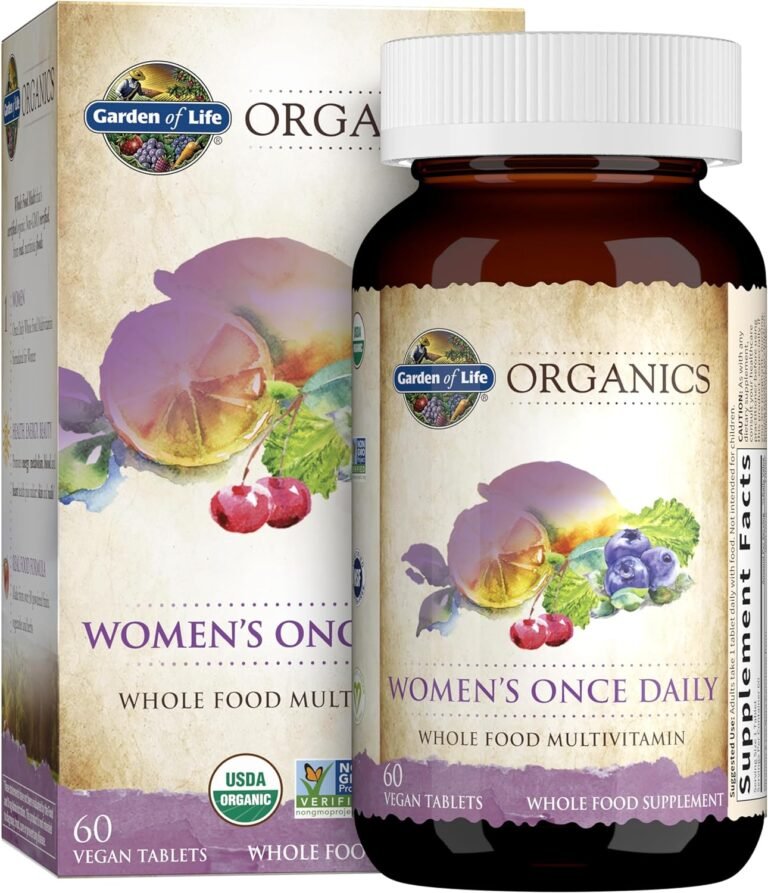 garden of life organics multivitamin for women womens once daily multi 60 tablets whole food multi with iron biotin vega
