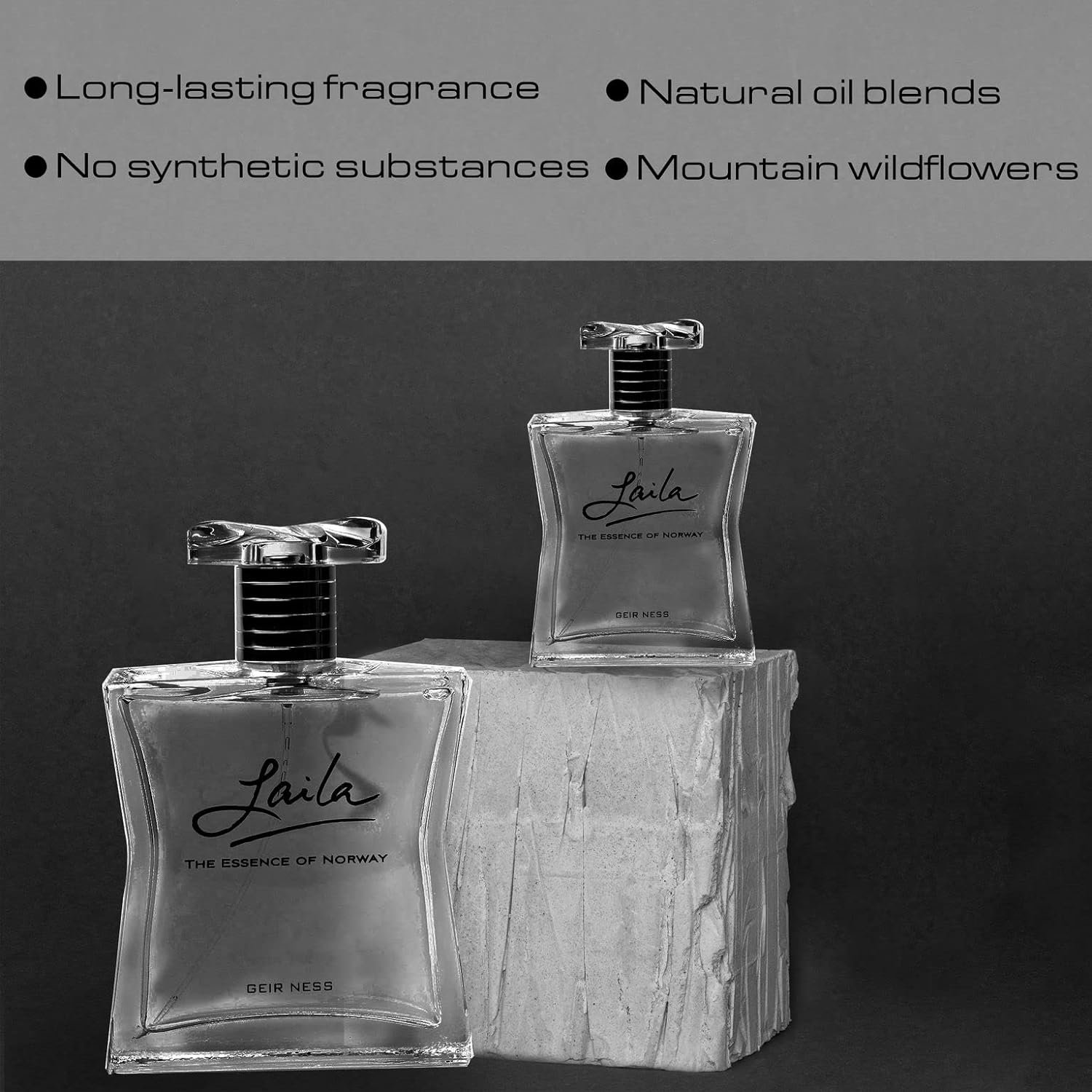 Geir Ness Laila Eau de Parfum Spray - Long Lasting Fresh, Airy and Clean Fragrance for Women - 3.4 oz / 100 ml