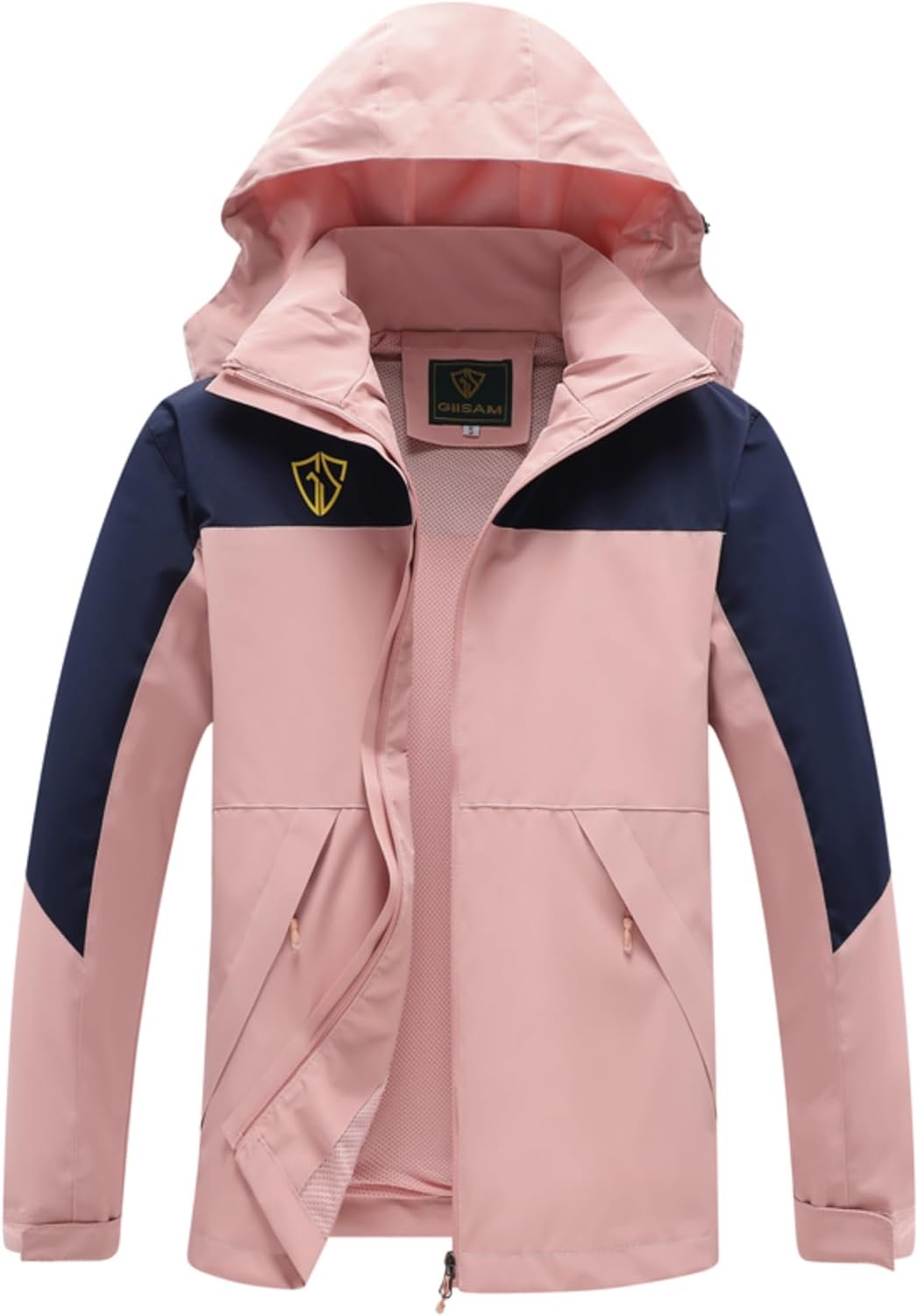 GIISAM Rain Jacket for Women, Womens Waterproof Lightweight Rain Jackets Packable Raincoat Windbreaker Coat with Hood