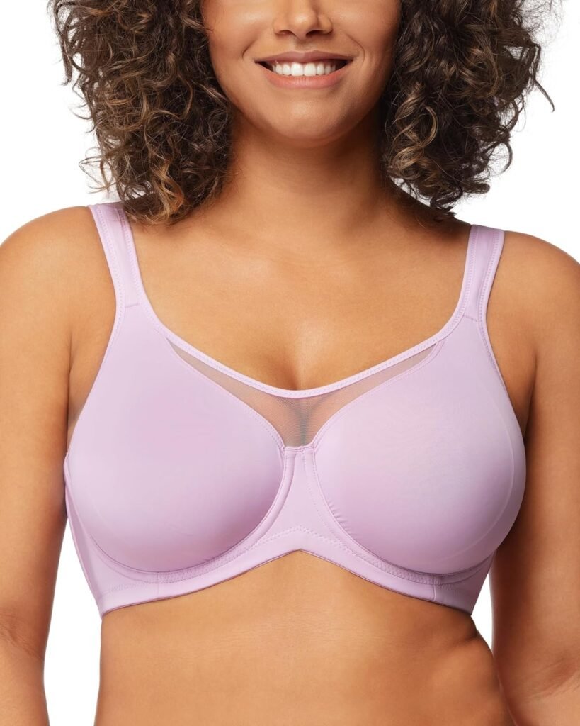 HSIA Minimizer Bras for Women Plus Size, Full Coverage T-Shirt Unlined Bra with Underwire  Wide Strap for Heavy Breast