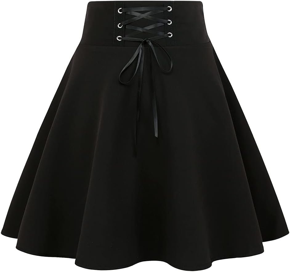 IDEALSANXUN Gothic Plaid Mini Skirts for Women 2024 Short High Waist Plaid Skirts