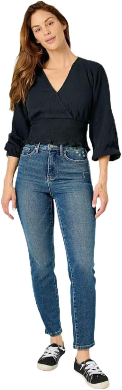 Judy Blue High-Waist Tummy Control Slim Jeans - Ultimate Comfort and Style Blend 24-88776-
