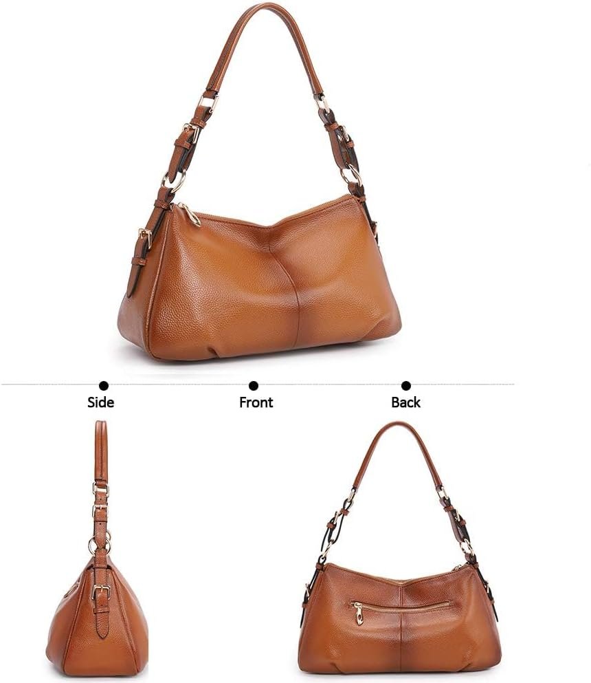 Kattee Soft Leather Hobo Bags for Women Genuine Top Handle Handbags Vintage Shoulder Purses