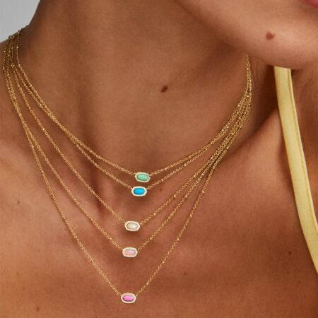 kendra scott mini elisa 14k gold plated satellite short pendant necklace fashion jewelry for women