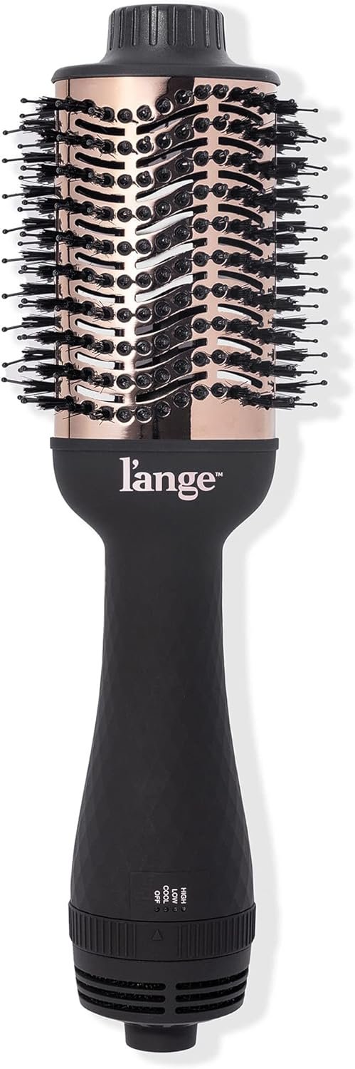 lange hair le volume 2 in 1 titanium blow dryer brush hot air brush in one with oval barrel hair styler for smooth frizz