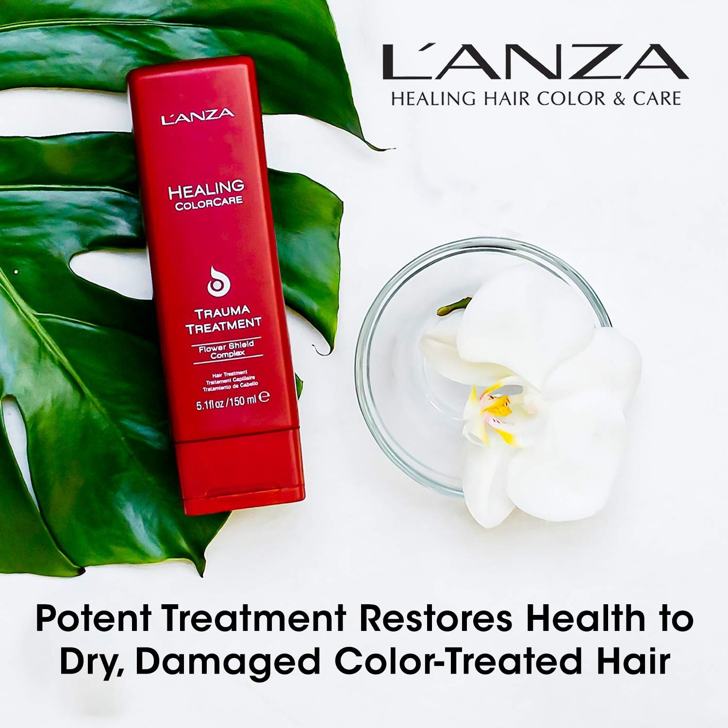 LANZA Healing ColorCare Trauma Treatment, Hair Treatment for Dry Damaged Hair, Extends Color Longevity, For Healthy and Vibrant Color with Split End Repair  Hair Shine, Luxury Hair Care