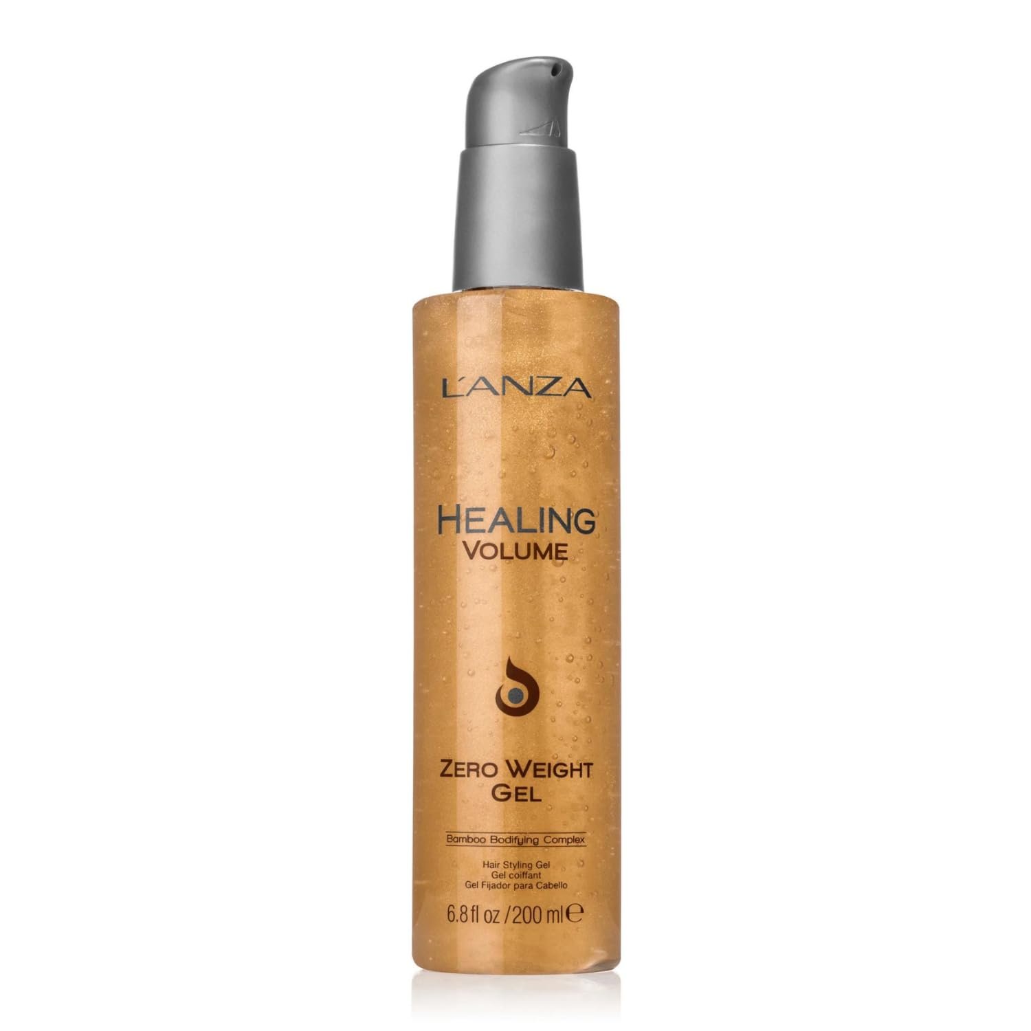 LANZA Healing Volume Zero Weight Gel, Dramatically Boosts Shine, Volume, and Thickness for Fine and Flat Hair, Rich with Bamboo Bodifying Complex and Keratin (6.8 Ounce)