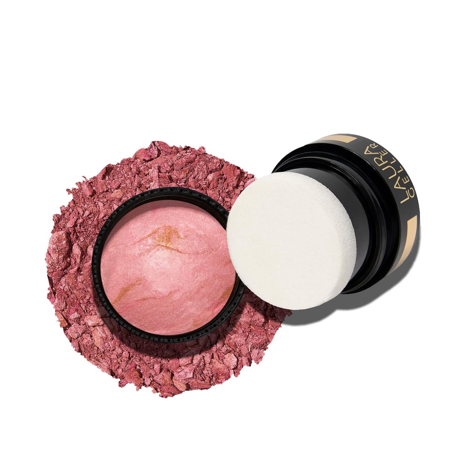 LAURA GELLER NEW YORK Baked Blush-n-Brighten Marbleized Blush- Pink Buttercream Creamy Lightweight Natural Finish