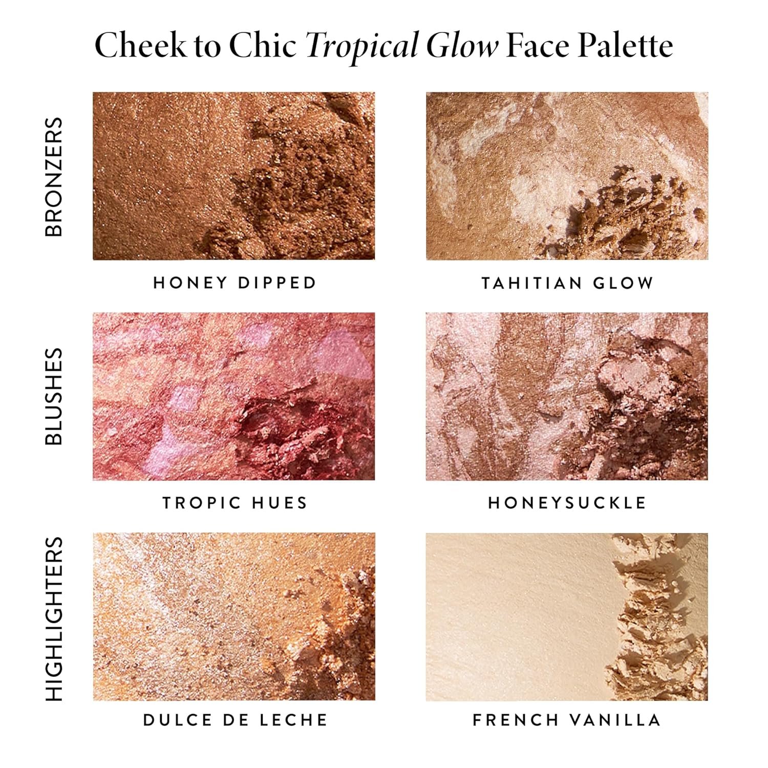 LAURA GELLER NEW YORK Cheek to Chic Tropical Glow Baked Face Palette | Includes 2 Blushes, 2 Bronzers and 2 Radiant Highlighters