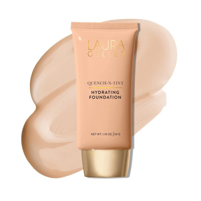 laura geller new york quench n tint hydrating foundation light sheer to light buildable coverage natural glow finish lig