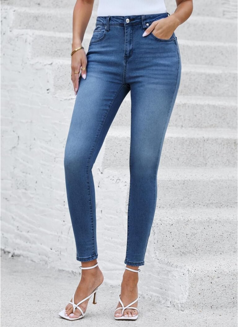 lookbookstore skinny jeans for women trendy high waist slim fit comfort jeggings jeans stretchy denim pants work casual