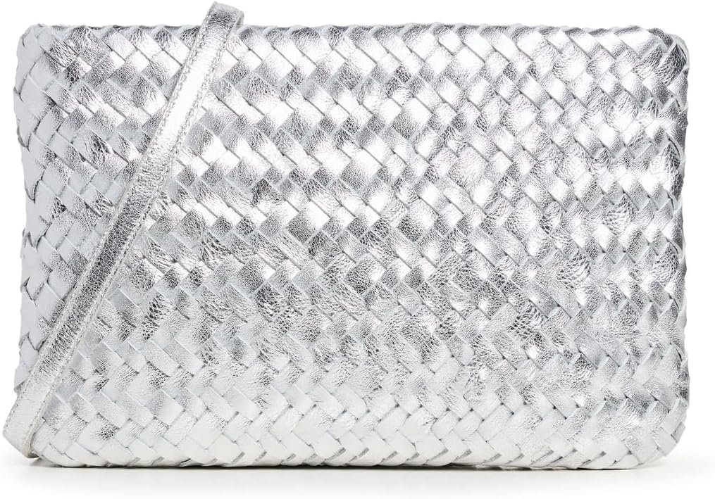 Madewell Womens The Puff Crossbody Bag in Woven Metallic Leather