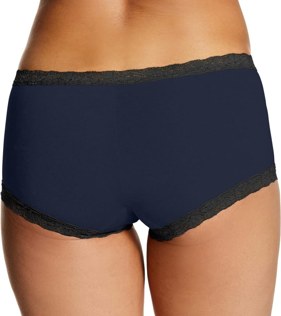 Maidenform Womens Microfiber Boyshort Panty Pack With Lace, 3-pack