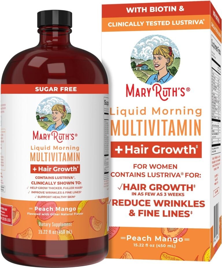 maryruths liquid multivitamin lustrivareg hair growth vitamins biotin 10000mcg vitamin d clinically tested for thicker h