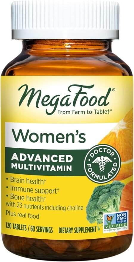 megafood womens advanced multivitamin for women doctor formulated with iron choline vitamin d vitamin c zinc brain healt